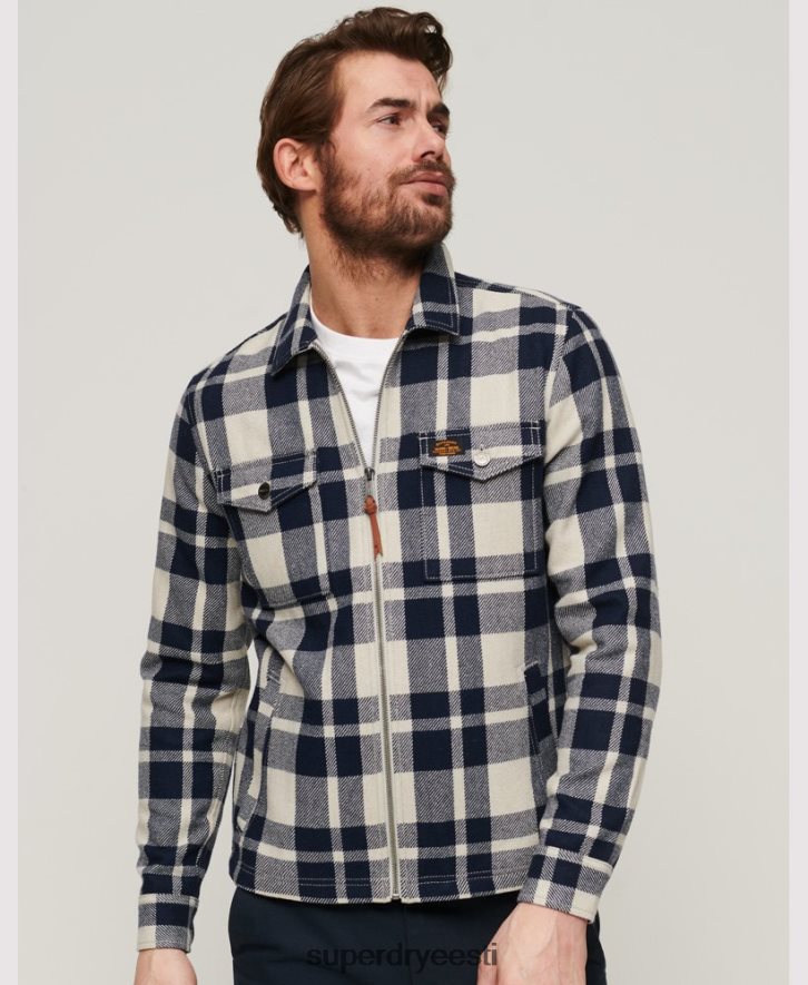 Superdry mehed villane lukuga pealissärk B2LT4240 Riietus helesinine