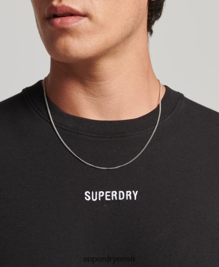 Superdry mehed pikkade varrukatega mikrologoga topp B2LT41568 Riietus must