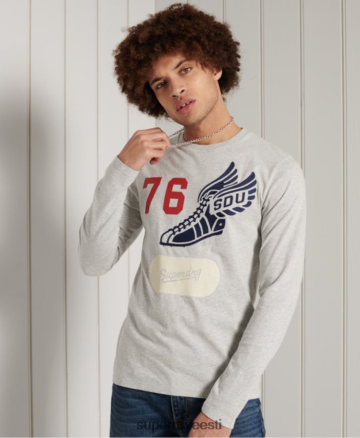 Superdry mehed pikkade varrukatega overdye kollegiaalne topp B2LT41558 Riietus hall