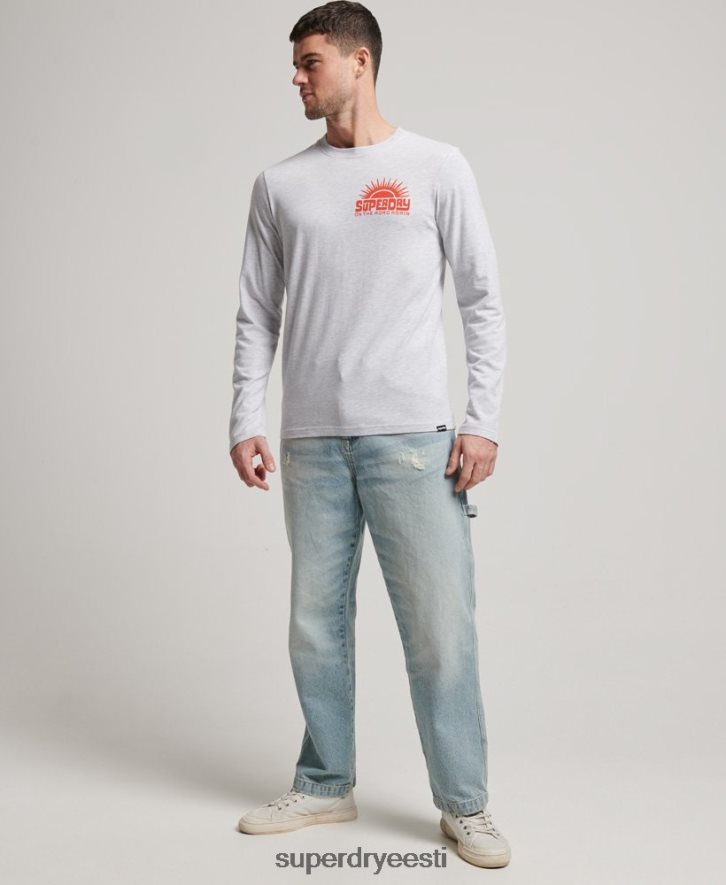 Superdry mehed reisikleebis pikkade varrukatega top B2LT41499 Riietus helehall