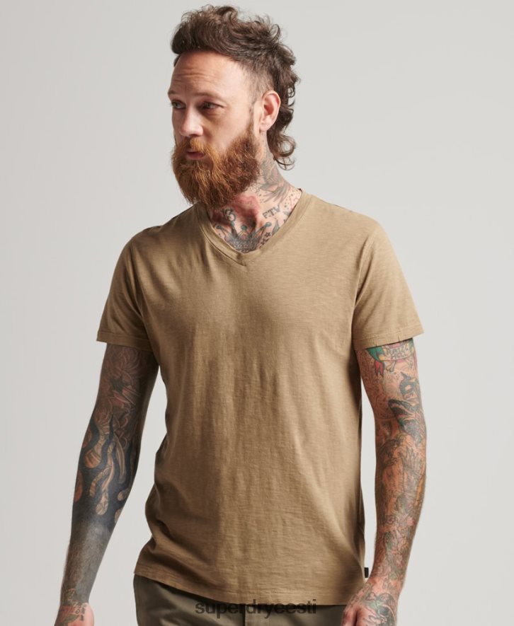 Superdry mehed v-kaelusega t-särk B2LT44923 Riietus pruun