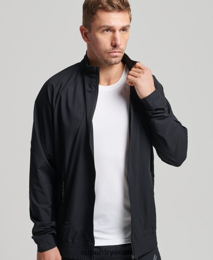 Superdry mehed veniv kootud rajapealne B2LT45369 Riietus must