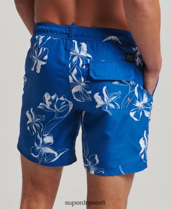 Superdry mehed hawaii taaskasutatud ujumispüksid B2LT4390 Riietus sinine