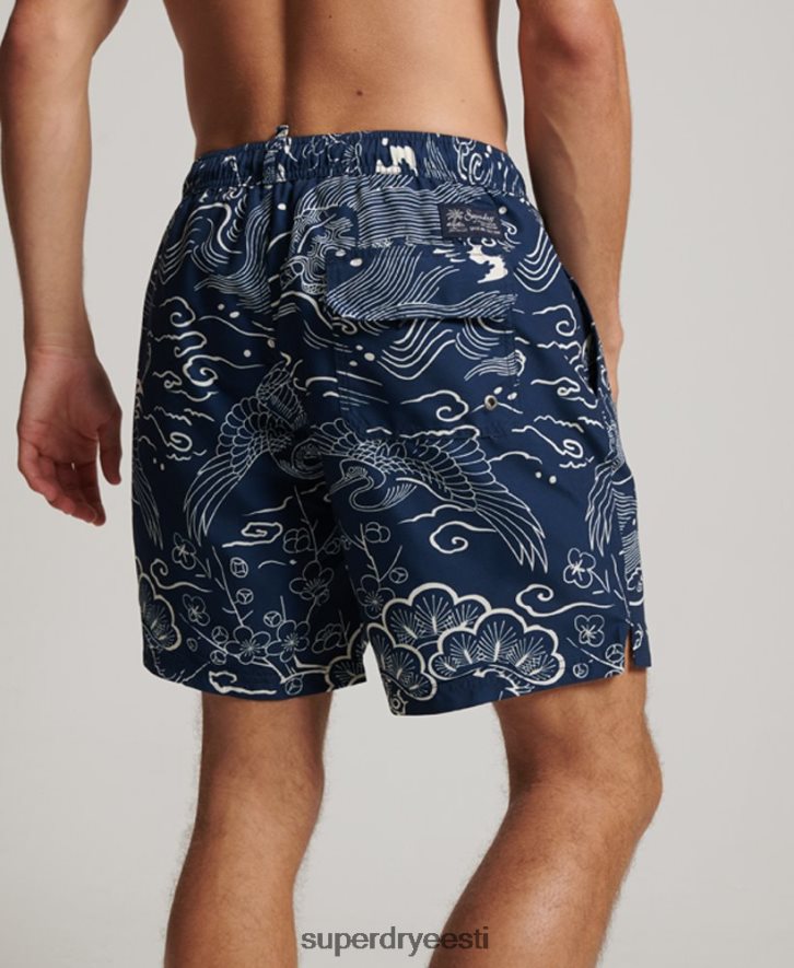 Superdry mehed hawaii taaskasutatud ujumispüksid B2LT4400 Riietus tumesinine