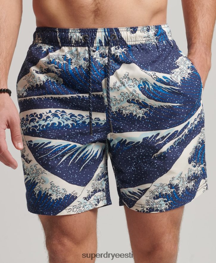 Superdry mehed hawaii taaskasutatud ujumispüksid B2LT496 Riietus sinine