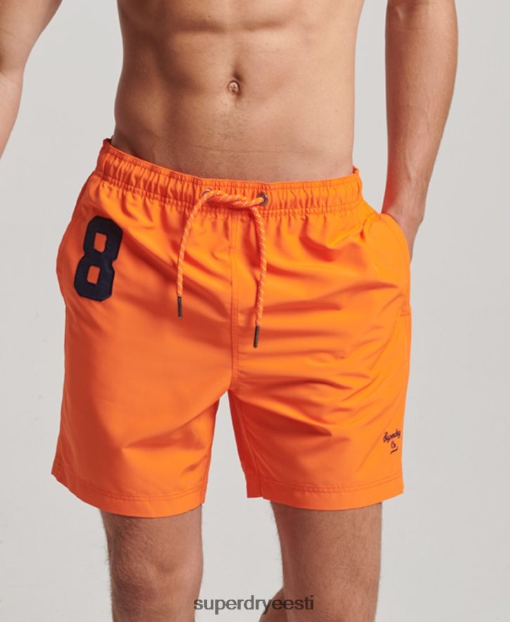 Superdry mehed polo taaskasutatud ujumispüksid B2LT4391 Riietus oranž