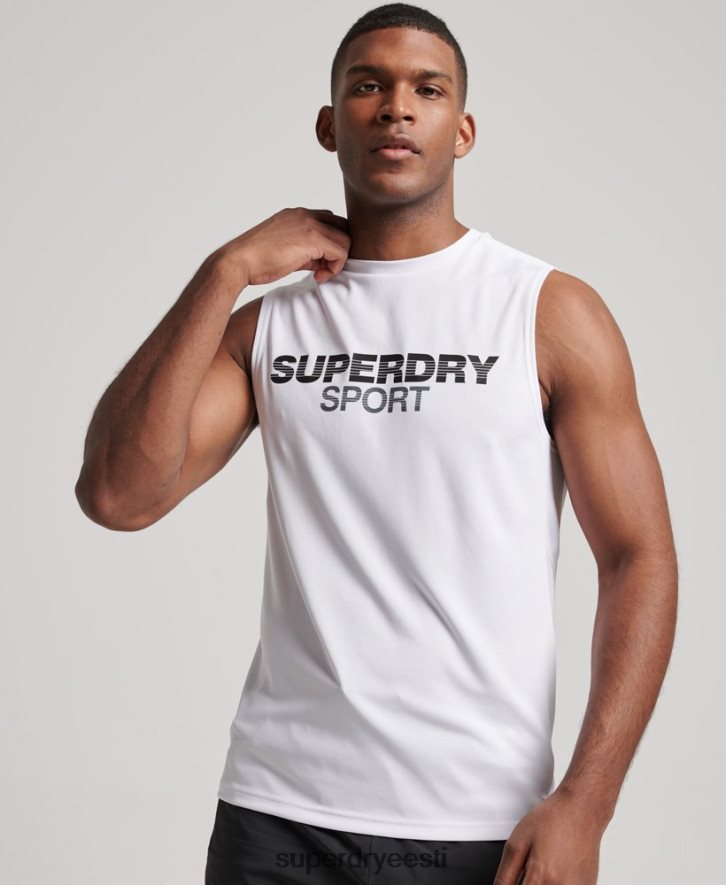 Superdry mehed aktiivne vest top B2LT41418 Riietus valge