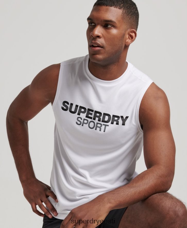 Superdry mehed aktiivne vest top B2LT41418 Riietus valge