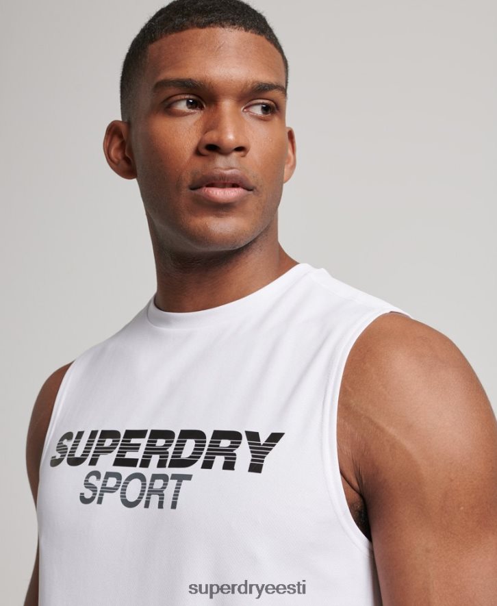 Superdry mehed aktiivne vest top B2LT41418 Riietus valge