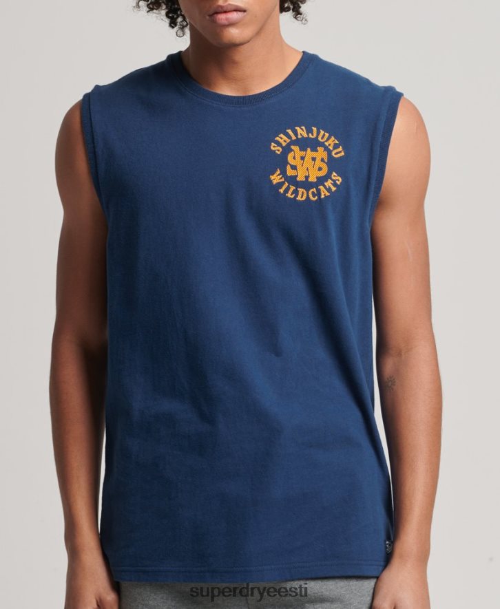 Superdry mehed vanaaegne kollegiaalne tanktop B2LT41584 Riietus merevägi