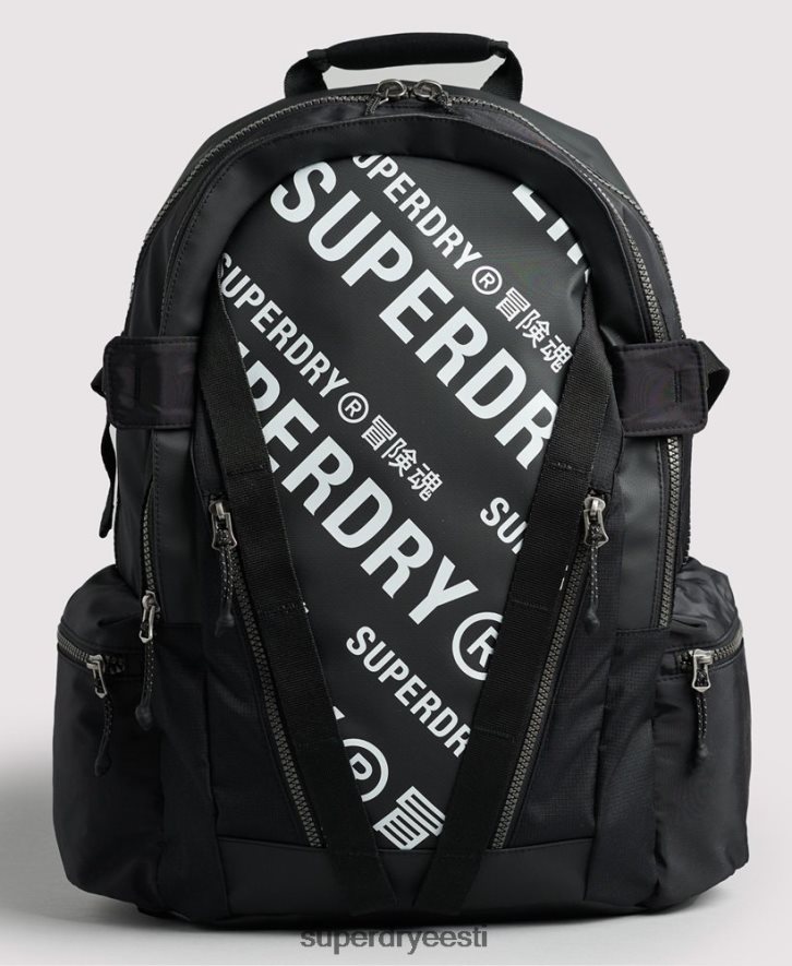 Superdry mehed mägine tent graafiline seljakott B2LT41633 tarvikud must