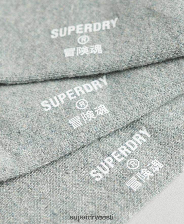 Superdry mehed orgaanilisest puuvillast treenimissokipakk B2LT41659 tarvikud hall