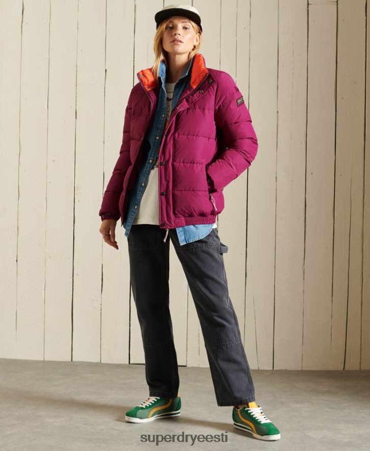 Superdry naised allikas retro puffer jope B2LT45587 Riietus lilla