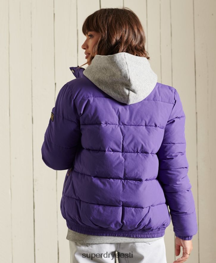 Superdry naised allikas retro puffer jope B2LT45621 Riietus lilla