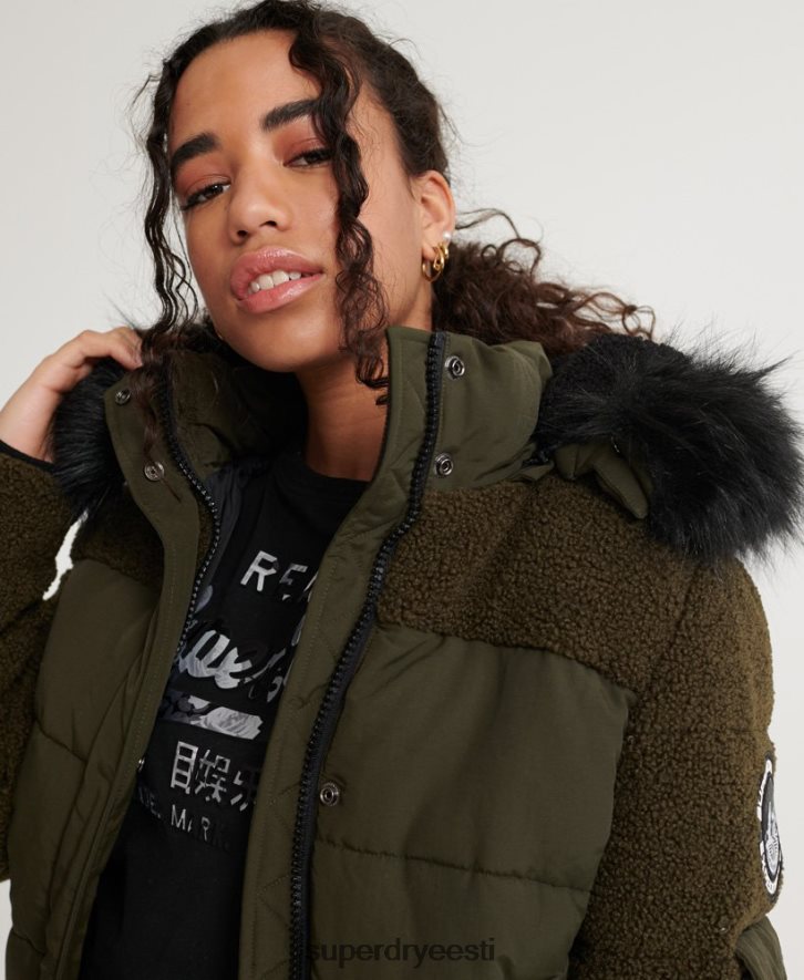 Superdry naised ella sherpa bomber jope B2LT43855 Riietus khaki