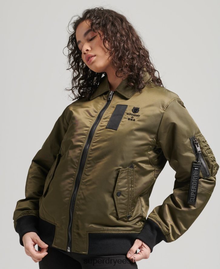 Superdry naised energy ma2 bomber jope B2LT45508 Riietus roheline