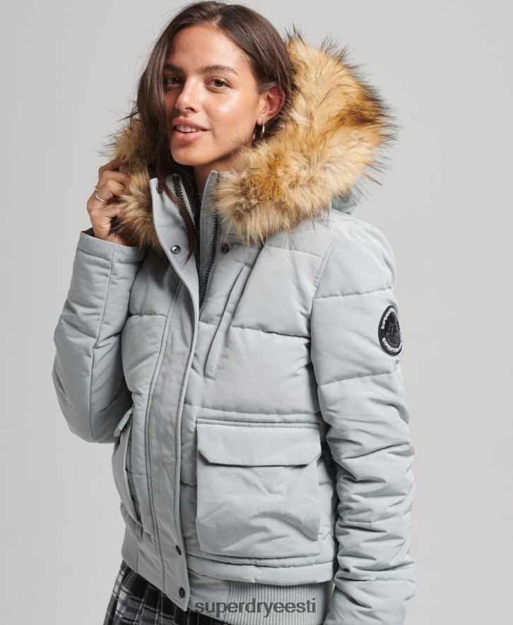 Superdry naised everest kapuutsiga puffer bomber jope B2LT43736 Riietus helesinine