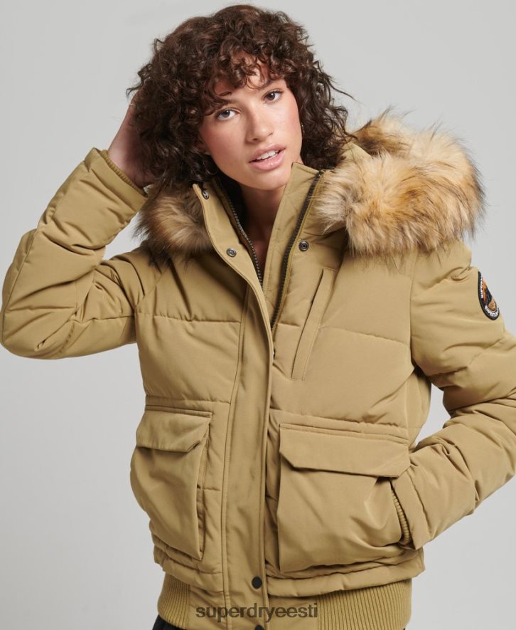 Superdry naised everest kapuutsiga puffer bomber jope B2LT43749 Riietus tan