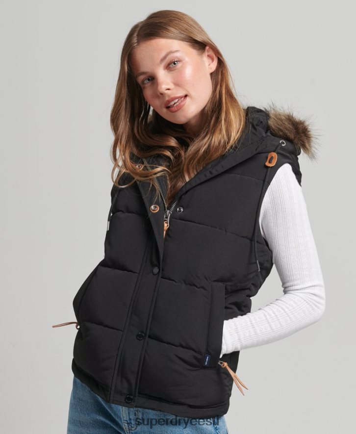 Superdry naised everest kunstkarusnahast särk B2LT43677 Riietus must