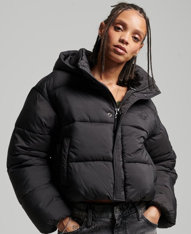 Superdry naised kärbitud kookonist puffjakk B2LT43564 Riietus must