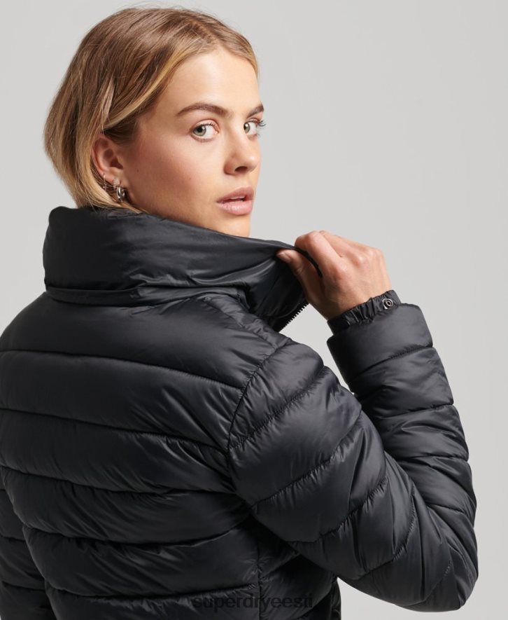 Superdry naised kapuutsiga klassikaline puhvis jope B2LT43565 Riietus must