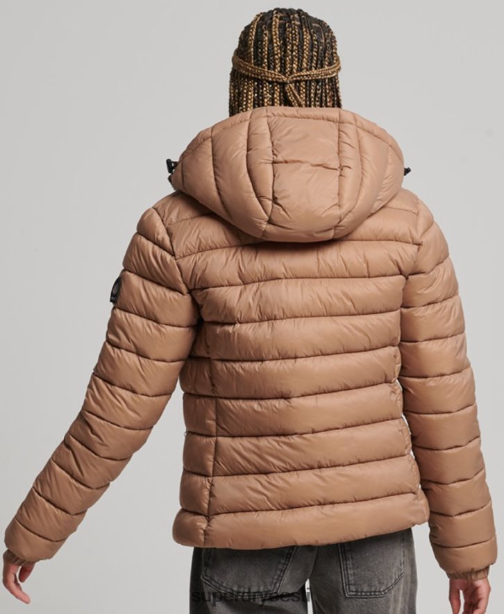 Superdry naised kapuutsiga klassikaline puhvis jope B2LT43686 Riietus pruun