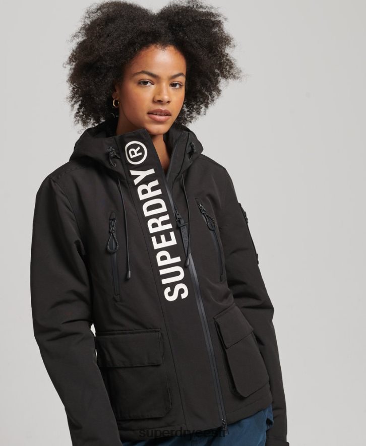 Superdry naised kapuutsiga ülim sd-tuulejope B2LT43742 Riietus must