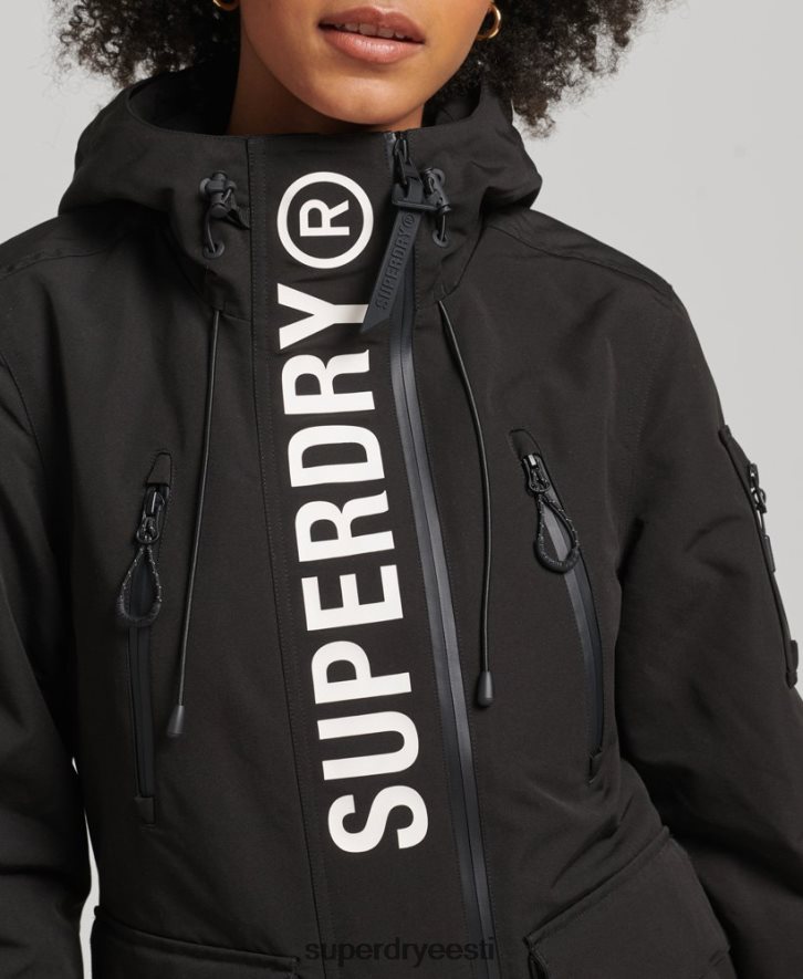 Superdry naised kapuutsiga ülim sd-tuulejope B2LT43742 Riietus must