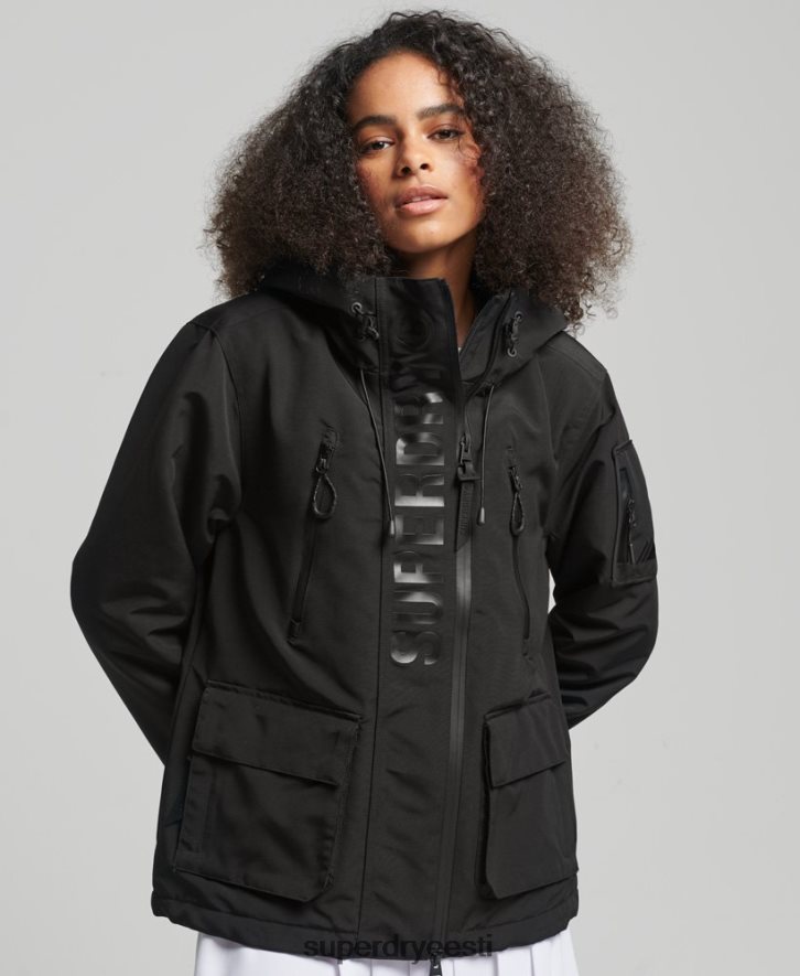 Superdry naised kapuutsiga ülim sd-tuulejope B2LT43806 Riietus must