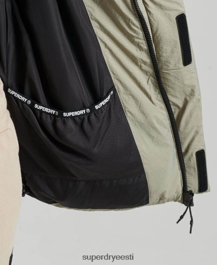 Superdry naised kapuutsiga ripstop puffjakk B2LT43574 Riietus roheline