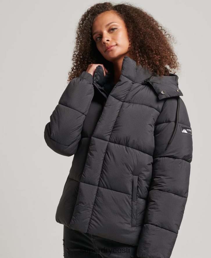 Superdry naised kapuutsiga ripstop puffjakk B2LT43575 Riietus must