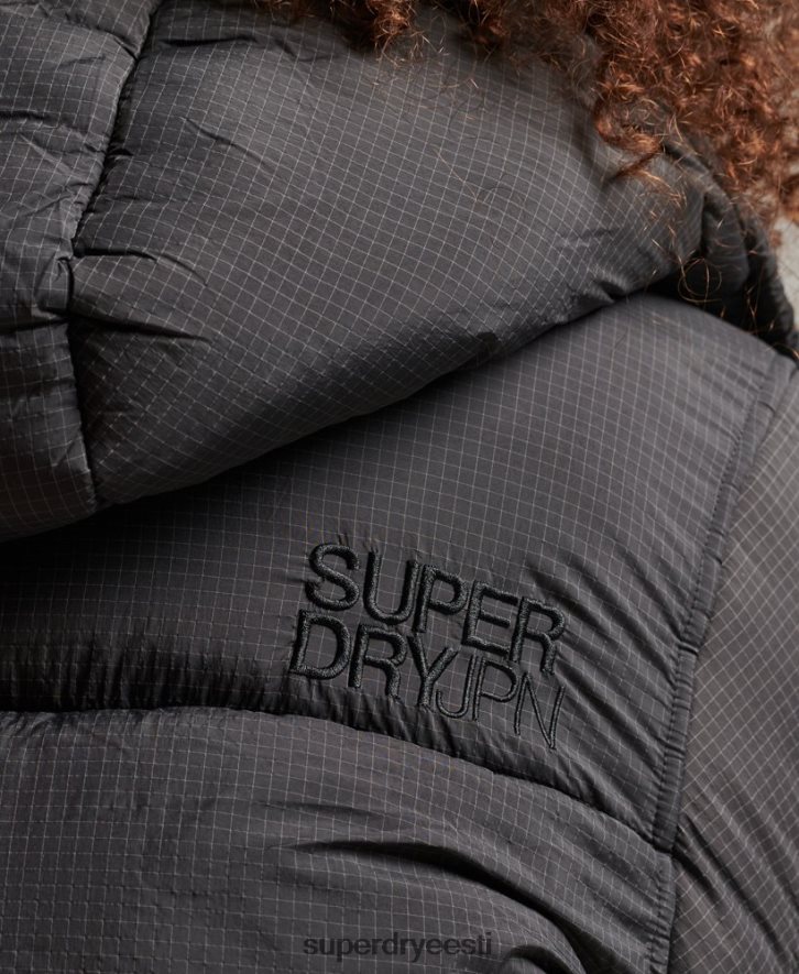 Superdry naised kapuutsiga ripstop puffjakk B2LT43575 Riietus must