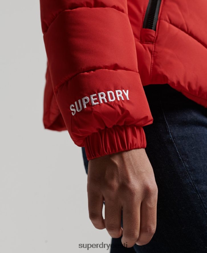 Superdry naised kapuutsita spordijakk B2LT43761 Riietus punane