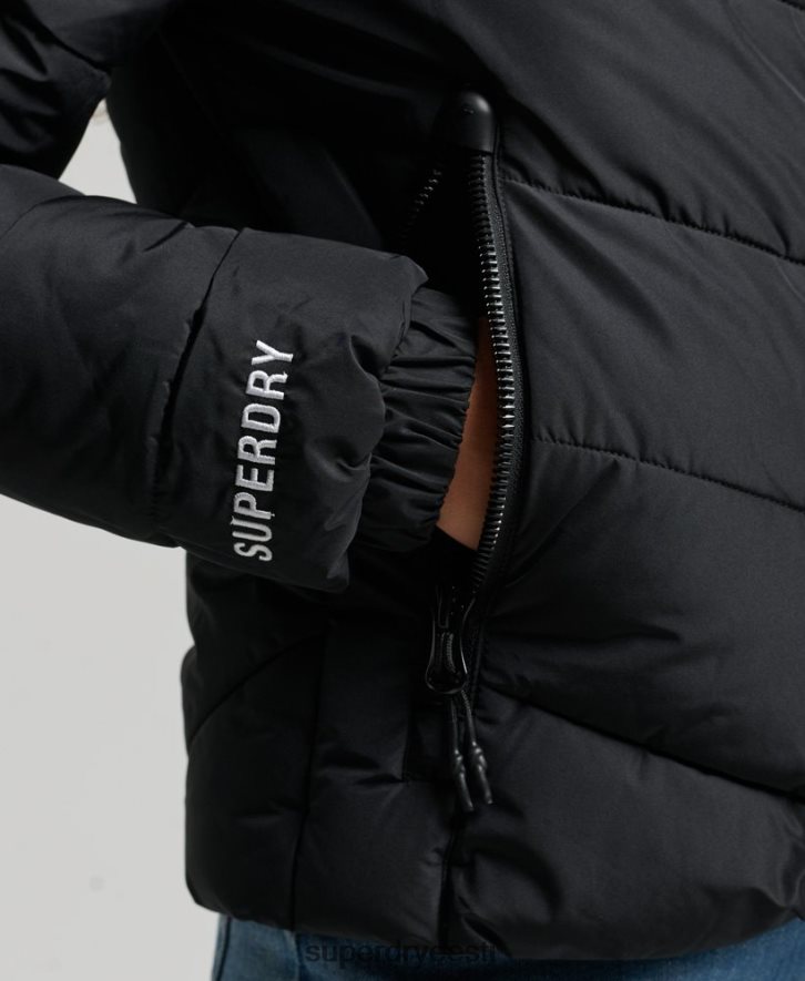 Superdry naised kapuutsita spordijakk B2LT43800 Riietus must