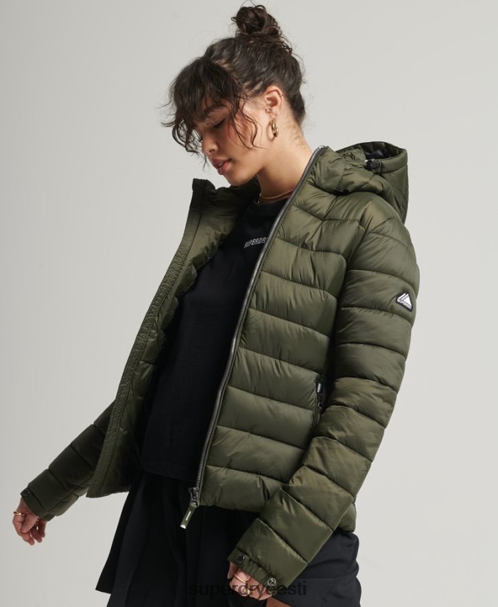 Superdry naised klassikaline fuji puhvis jope B2LT43807 Riietus khaki