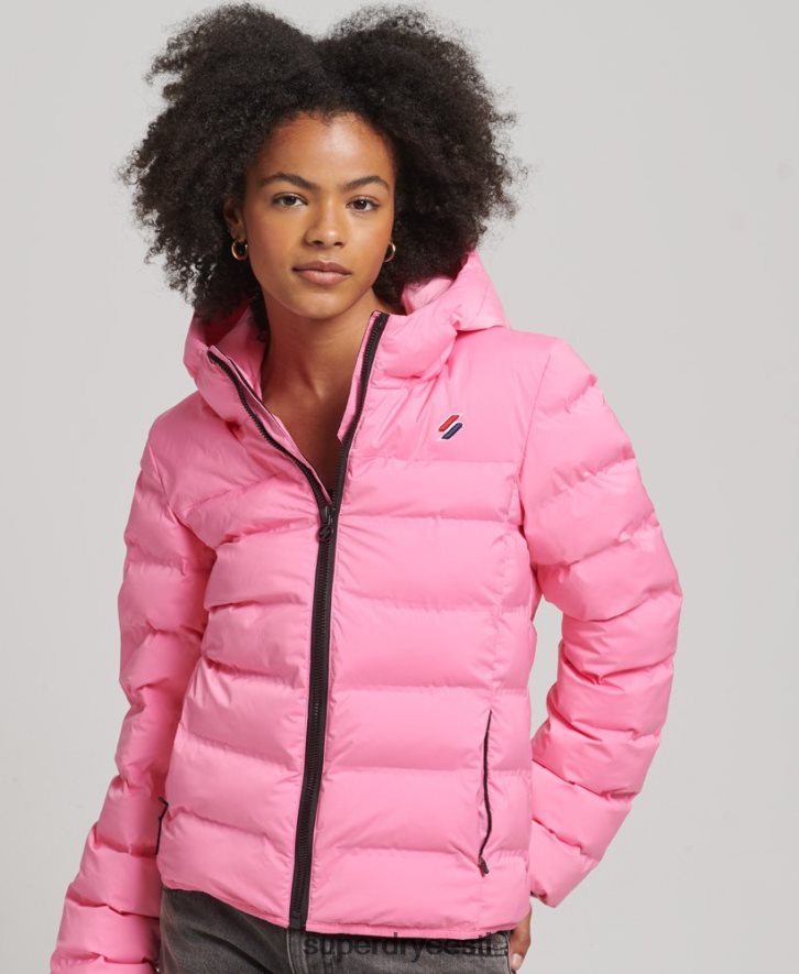 Superdry naised kuumtihendatud polsterdatud jope B2LT43631 Riietus roosa