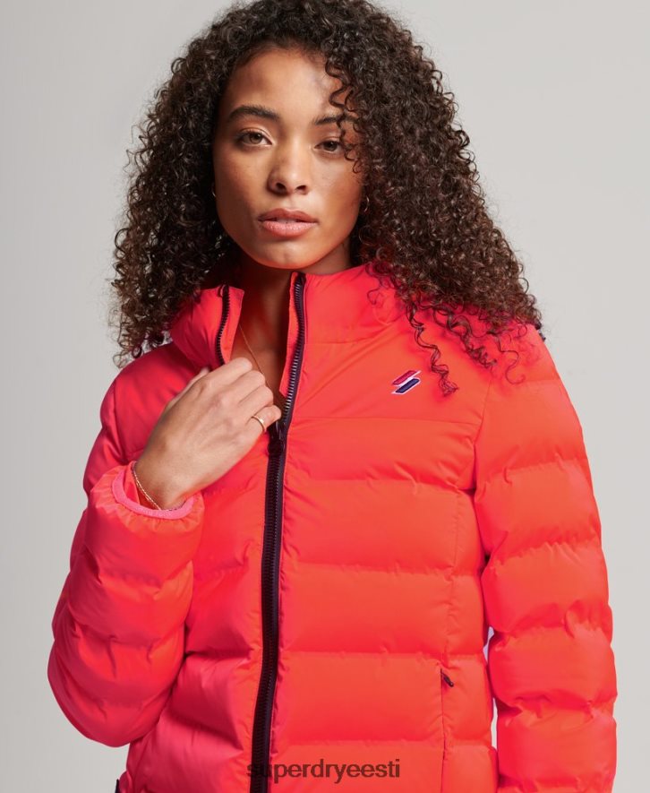 Superdry naised kuumtihendatud polsterdatud jope B2LT43711 Riietus korallid