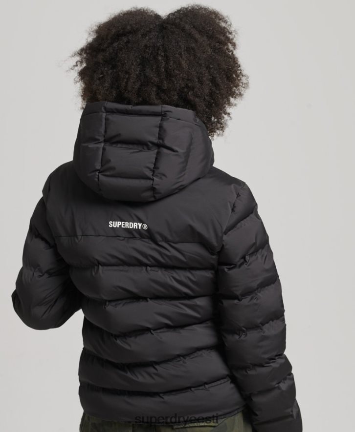 Superdry naised kuumtihendatud polsterdatud jope B2LT43726 Riietus must