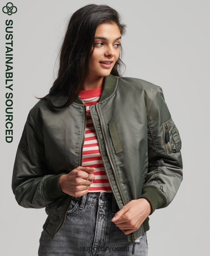 Superdry naised ma1 bomber jope B2LT45644 Riietus roheline