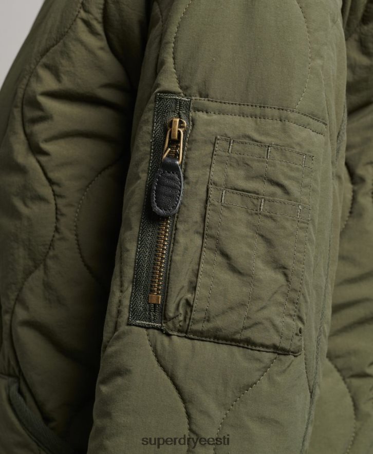 Superdry naised õngejadaga tepitud vooderjakk B2LT45497 Riietus khaki