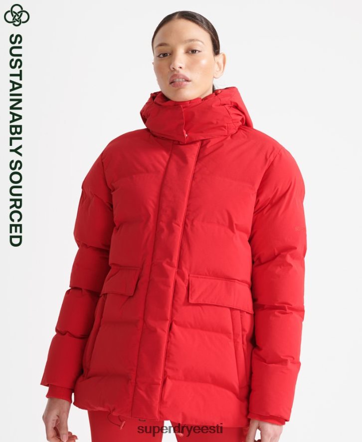 Superdry naised rongi boxy puffer jope B2LT45729 Riietus punane