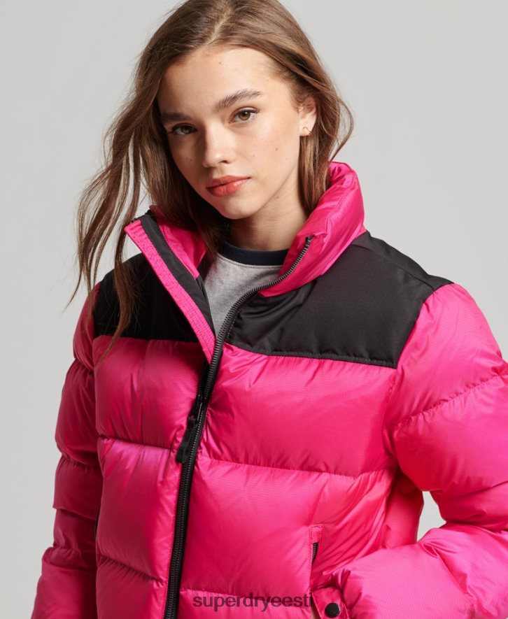 Superdry naised sportliku koodiga puffjakk B2LT45491 Riietus roosa