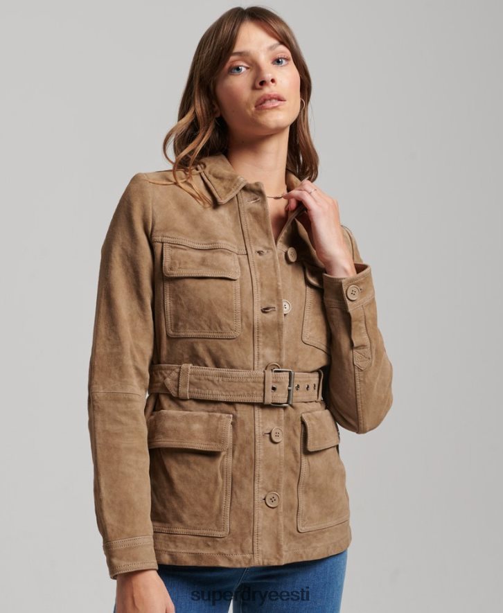 Superdry naised studios seemisnahast safari jope B2LT43522 Riietus beež