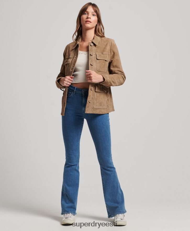 Superdry naised studios seemisnahast safari jope B2LT43522 Riietus beež