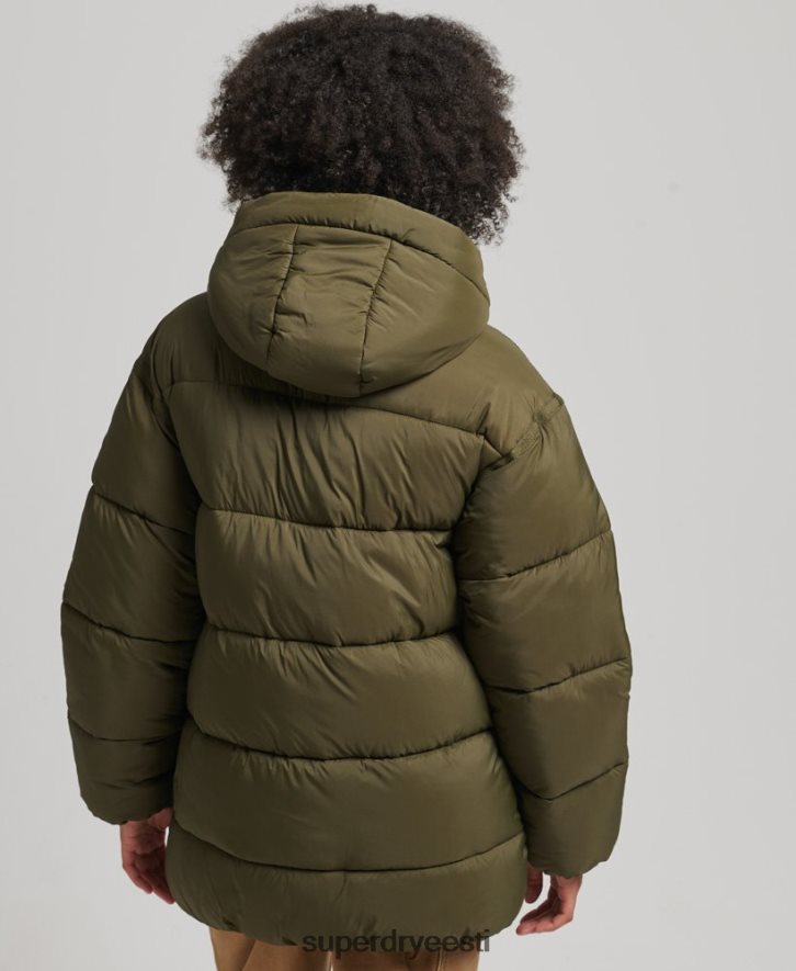 Superdry naised xpd kookoniga polsterdatud parkjakk B2LT45455 Riietus roheline