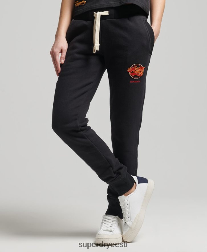 Superdry naised vanaaegsed kolledžijooksjad B2LT46571 Riietus must