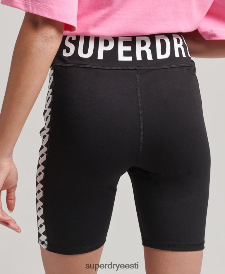 Superdry naised elastsed logoga tsiklipüksid B2LT43123 Riietus must