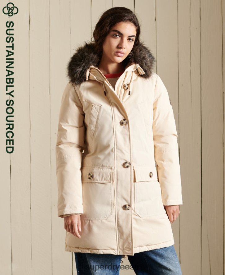 Superdry naised algaja parka mantel B2LT45474 Riietus kreem