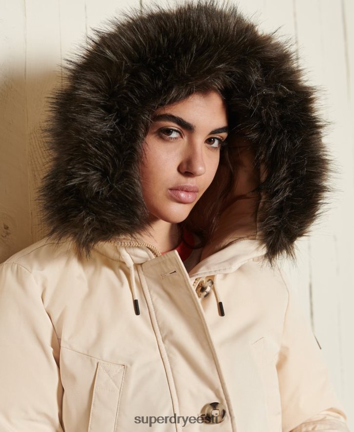 Superdry naised algaja parka mantel B2LT45474 Riietus kreem