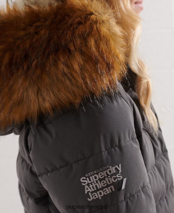 Superdry naised arktiline kõrge puhvmantel B2LT43645 Riietus tumehall